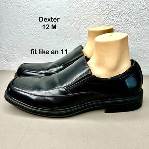 Dexter Comfort Black Faux Leather Memory Foam Dress Loafer Mens Size 12 M